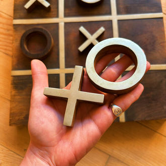 Metal + Wood Tic Tac Toe