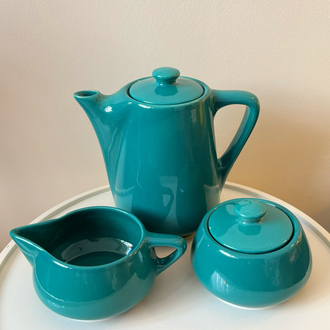 80’s Petrol Green Art-Deco Eczacıbaşı Ceramic Tea Set