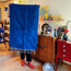 Electric Blue Handwoven Kilim Rug 