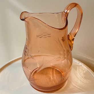 80’s Rose Pink Glass Jug
