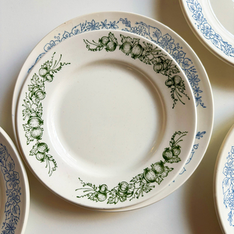 70’s Russian Blue Floral Ceramic Vintage Plates