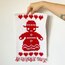 Handmade Embroidered Snowman Textile