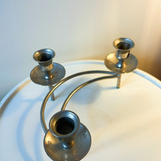 Silver Plated Crescent Moon Candelabra