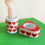 70’s Red Hearts German Porcelain Candleholders 