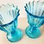 Blue Glass Flower Shaped Goblets