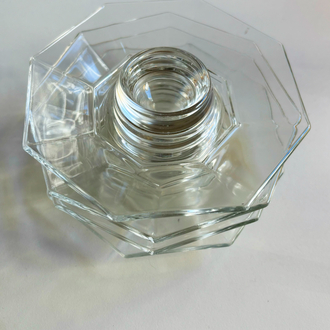 80’s French Clear Glass Octagonal Egg Cups