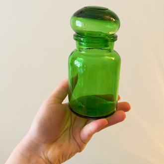 60’s Green Glass Bubble Jars 