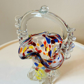 70’s Murano Rainbow Candy Bowl
