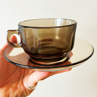 80’s Fumed Glass Teacups 