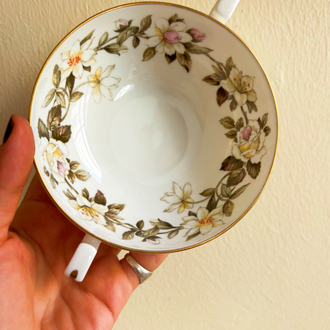 Royal Worcester Floral Porcelain Teacups 