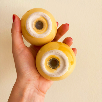Butter Yellow Ceramic Apple Salt and Pepper Shakers 