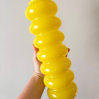90’s Ikea Yellow Bubble Glass Vase 