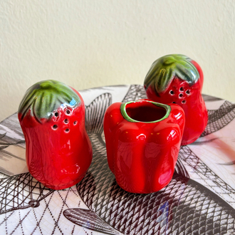 70’s German Red Pepper Salt and Pepper Shakers