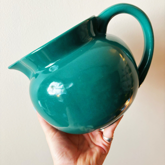 90’s Petrol Green Chunky Ceramic Jug