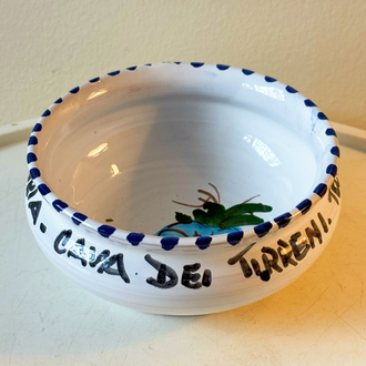 “Hotel Victoria” Handmade Italian Ceramic Candy Bowl
