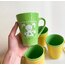 Yellow + Green Vintage English Mugs