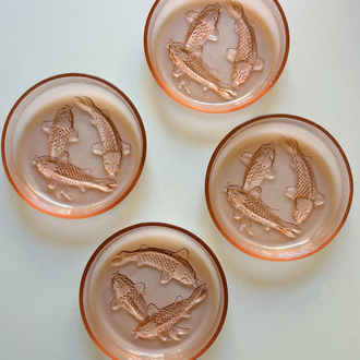 80’s Pink Koi Fish Embossed Mini Plates