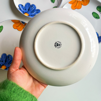 Ceramic Plates with Flower Design 