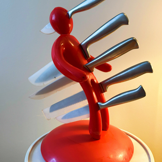 Red Koziol Knife Set