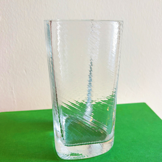 80’s Heart Shaped Clear Glass Vase 