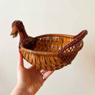 Handwoven Rattan Duck Basket