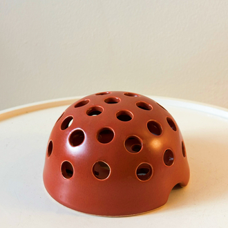 Brown Matte Ceramic Flower Frog