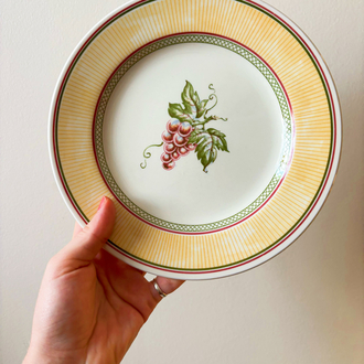 English Staffordshire Grapes Breakfast Plates