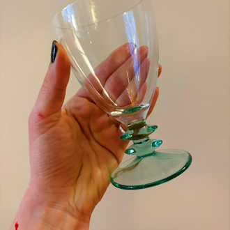 French Luminarc Goblets with Turquoise Stem 