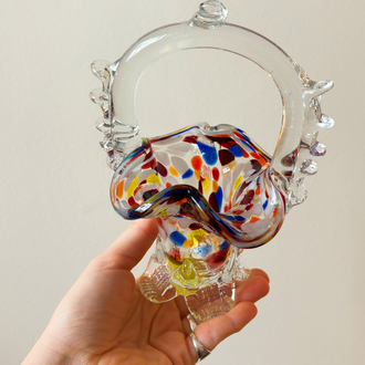 70’s Murano Rainbow Candy Bowl