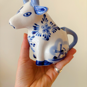 Dutch Delft Porcelain Cow Milk Jug