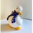 Bisque Porcelain Duck Sculpture with Ribbon