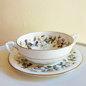 Royal Worcester Floral Porcelain Teacups 