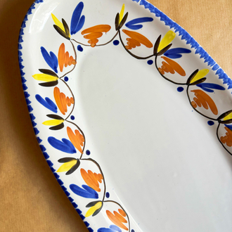 60’s French Hand Painted Ceramic Plate 