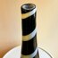 70’s Italian Murano Glass Black and White Striped Tall Vase