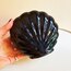 80’s Black Ceramic Seashell Vase 