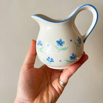 English Blue Floral Ceramic Milk Jug 