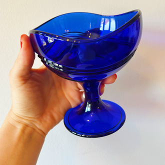 80’s French Electric Blue Dessert Cups