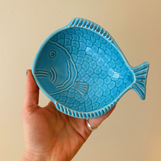 Blue Ceramic Fish Bowls