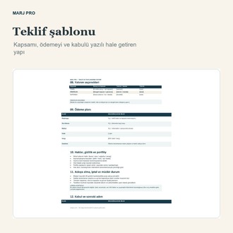 MARJ PRO — Teklif ve Fiyatlandırma Sistemi