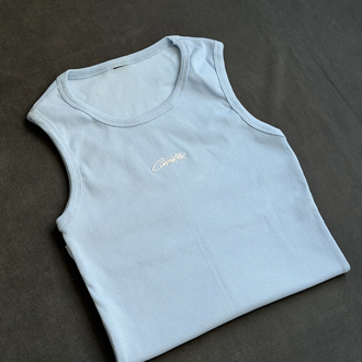 CRTZ Kabartma Nakışlı Tank Top Atlet Bebek Mavisi (1 Adet)