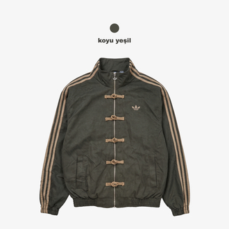 ADDS Chinese Vintage Oversize Koyu Yeşil Kadife Ceket