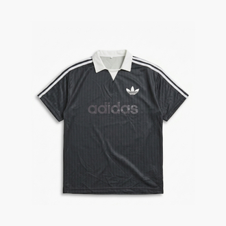 ADDS Loose Fit Kabartma Baskılı Yakalı Forma Tişört Siyah