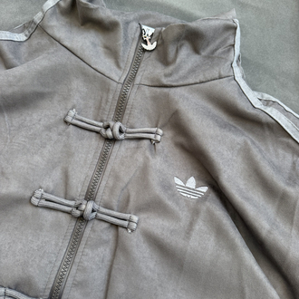 ADDS Chinese Vintage Oversize Gri Kadife Ceket