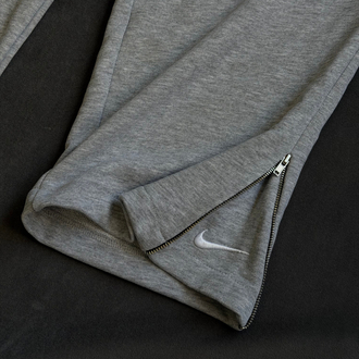 NKE Fermuarlı Vintage Baggy Gri Melanj Tracksuit 