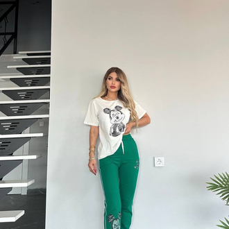 Taş detaylı Takım Yeşil