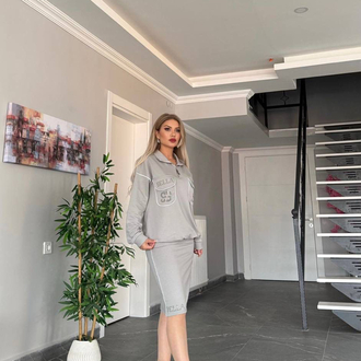 Bella Gri Etekli Takım
