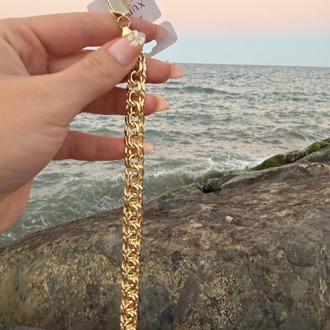 Gold Kalın Halka Örme Bileklik