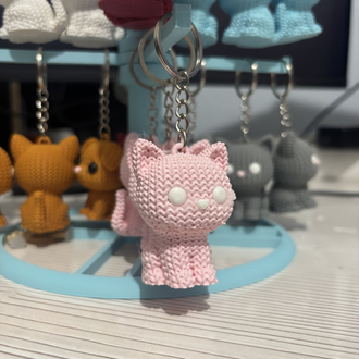 Örme Görünümlü Kedi Anahtarlık