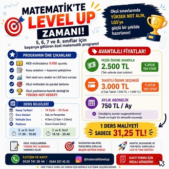  1. Dönem Eğitim Kampı (5, 6, 7 ve 8. Sınıflar) (ABONELİK)