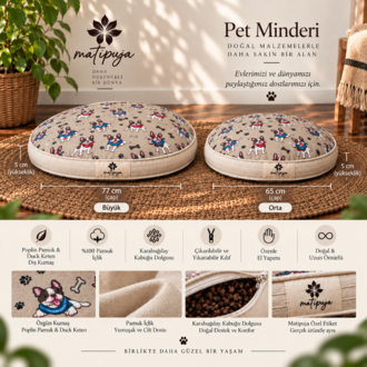 Pet Minderi | Karabuğday Kabuğu Dolgulu El Yapımı
